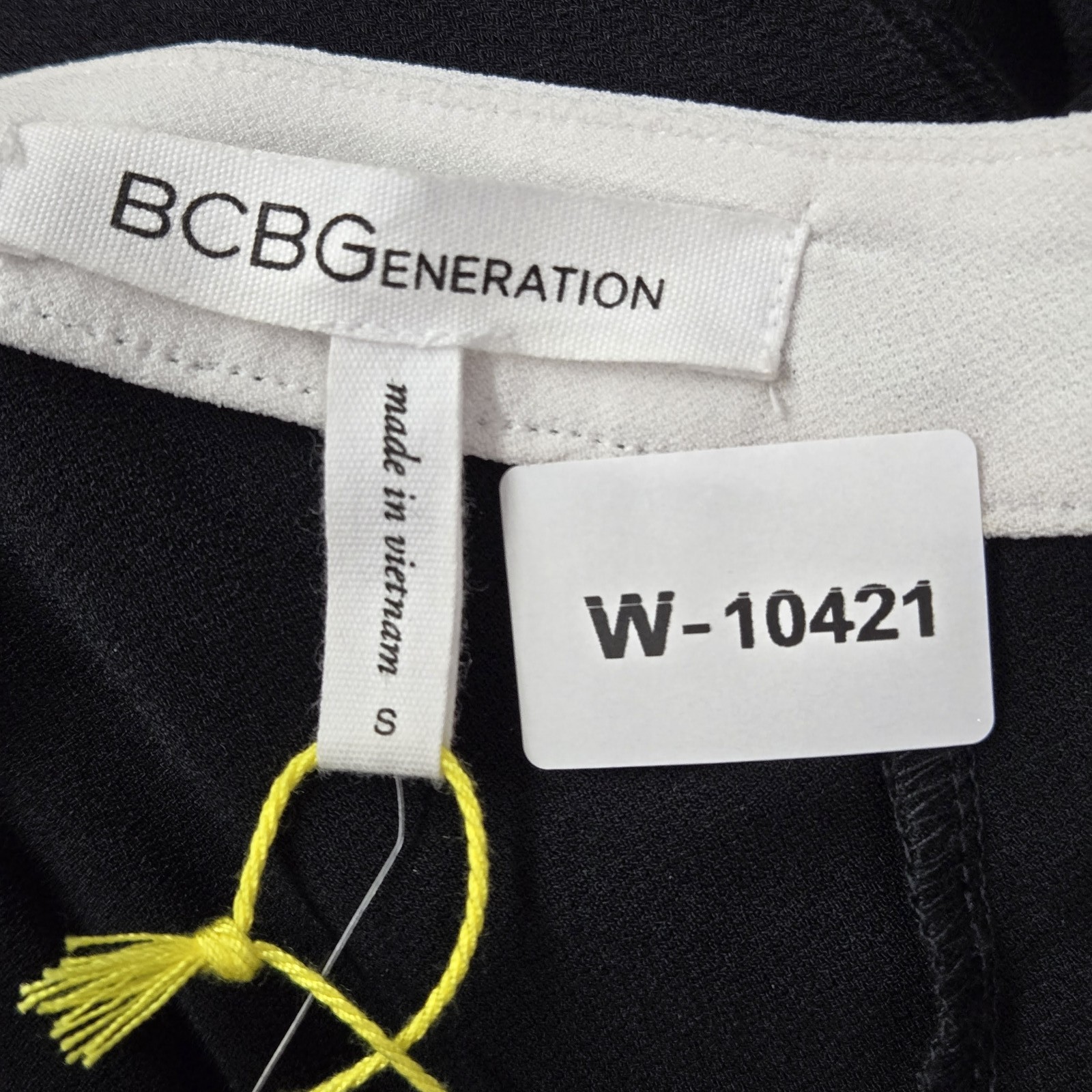 Bcbgeneration Women Dress S Black Color Blocked Long Sleeve Mini A Line NWT