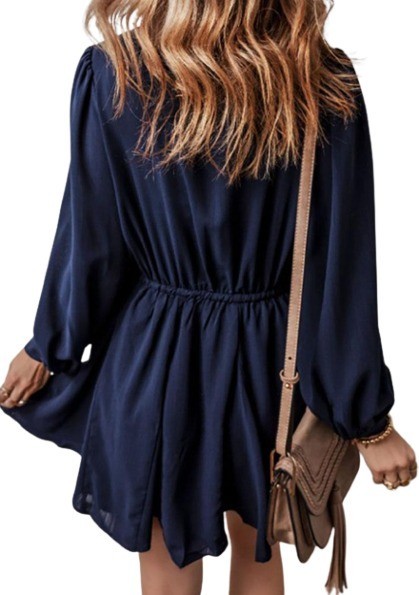 Legend or Lies Solid Chest Pockets Tunic Shirt Mini Dress – 6121915-P605