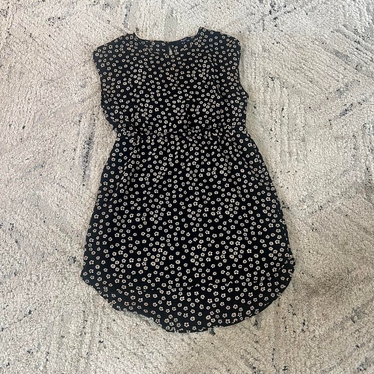 Madewell 100% Silk Black Floral Mini Dress Size 6