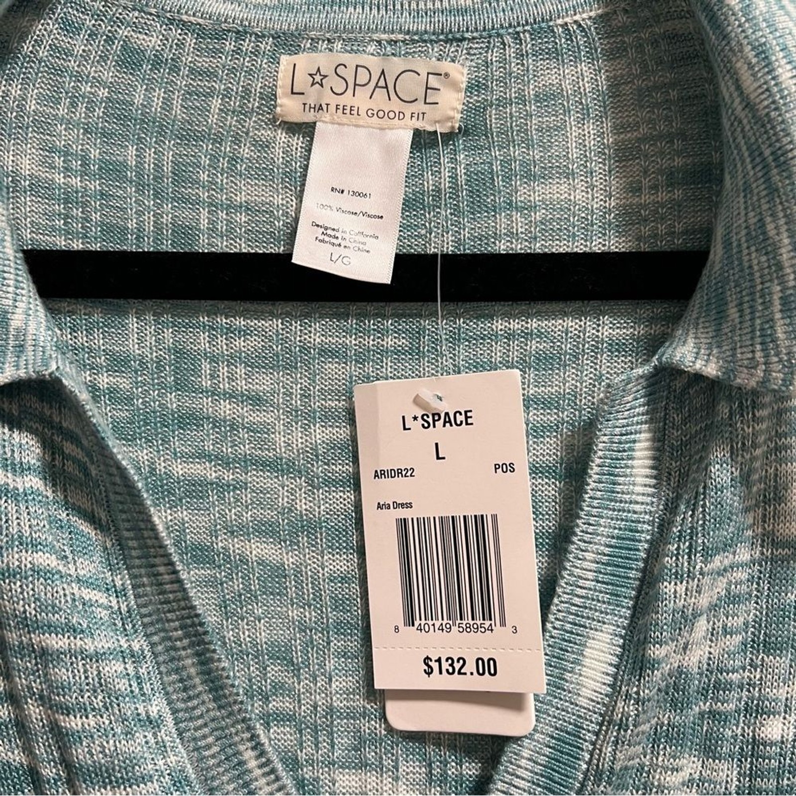 NEW NWT L*SPACE Aria Mini Dress In Poolside Blue SIZE L MSRP $132
