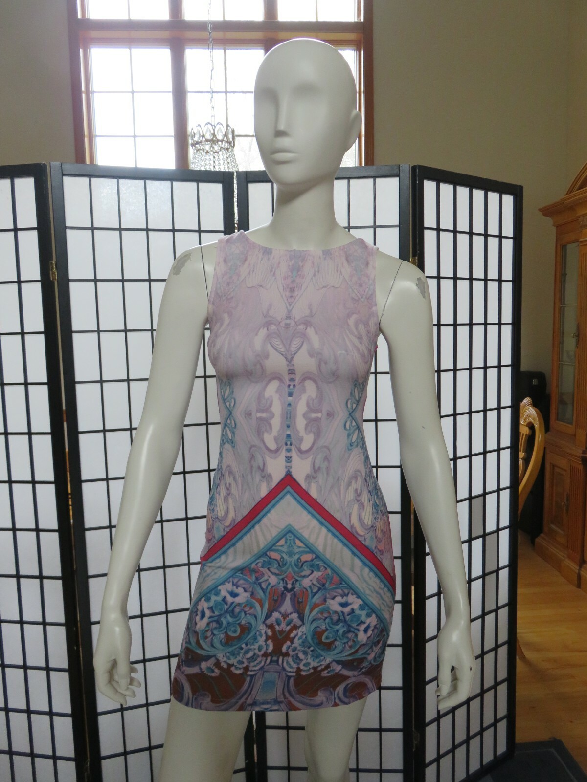 Ginger Fizz Bodycon Light Purple-Pink Baroque Style Bodycon Dress XS US 2, AUS 6