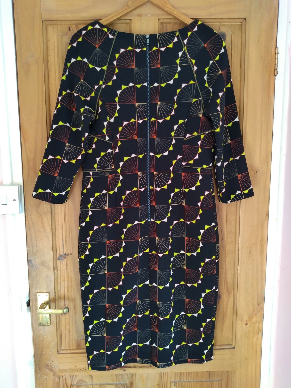 Next Black Multi Geometric Shift Dress. UK 12. Length 41 inches. BNWT