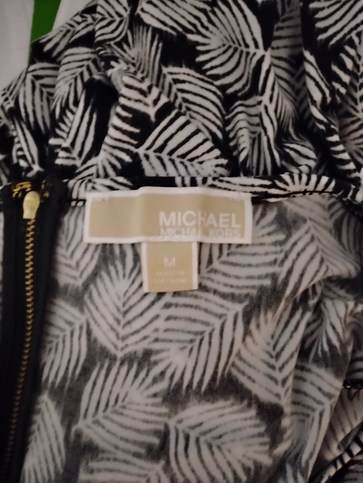 Michael Kors Black and White Short Sleeve Shift Dress Size Medium