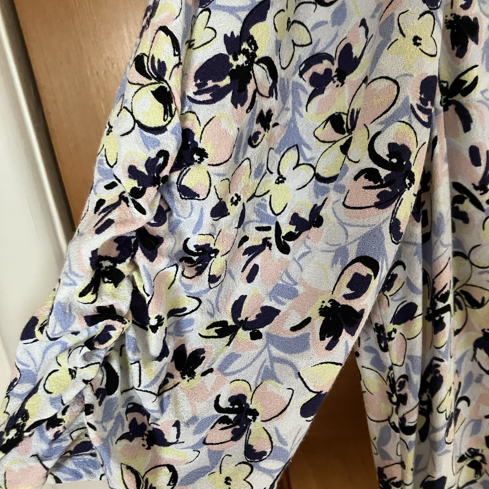Oliver Bonas Pastel Floral Viscose Midi Dress (UK 14) VGC