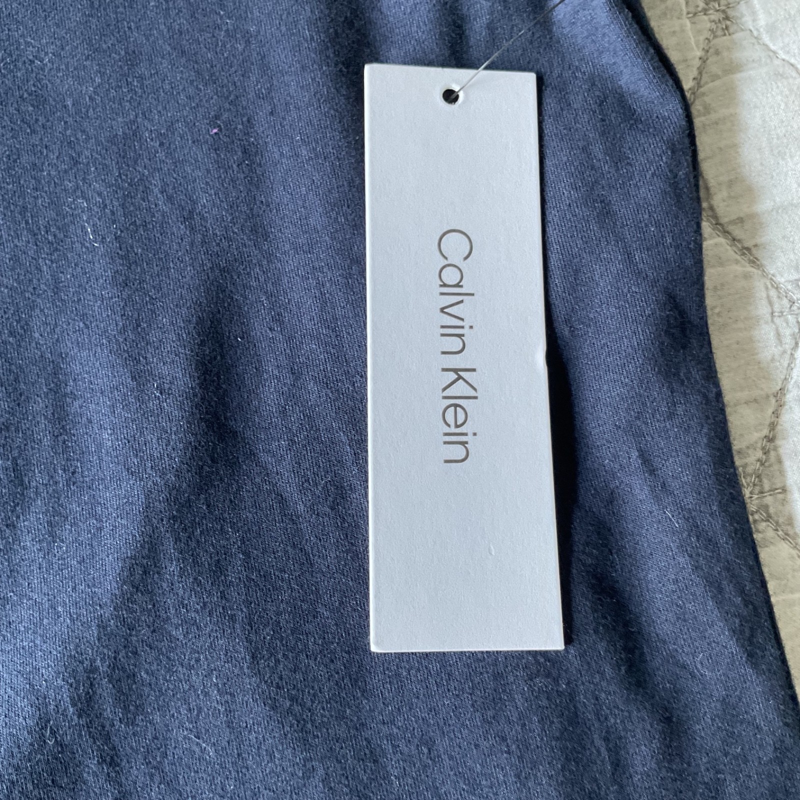 Calvin Klein Navy Blue Polo Dress Size XL Stretch Split Neck Embroidered Logo