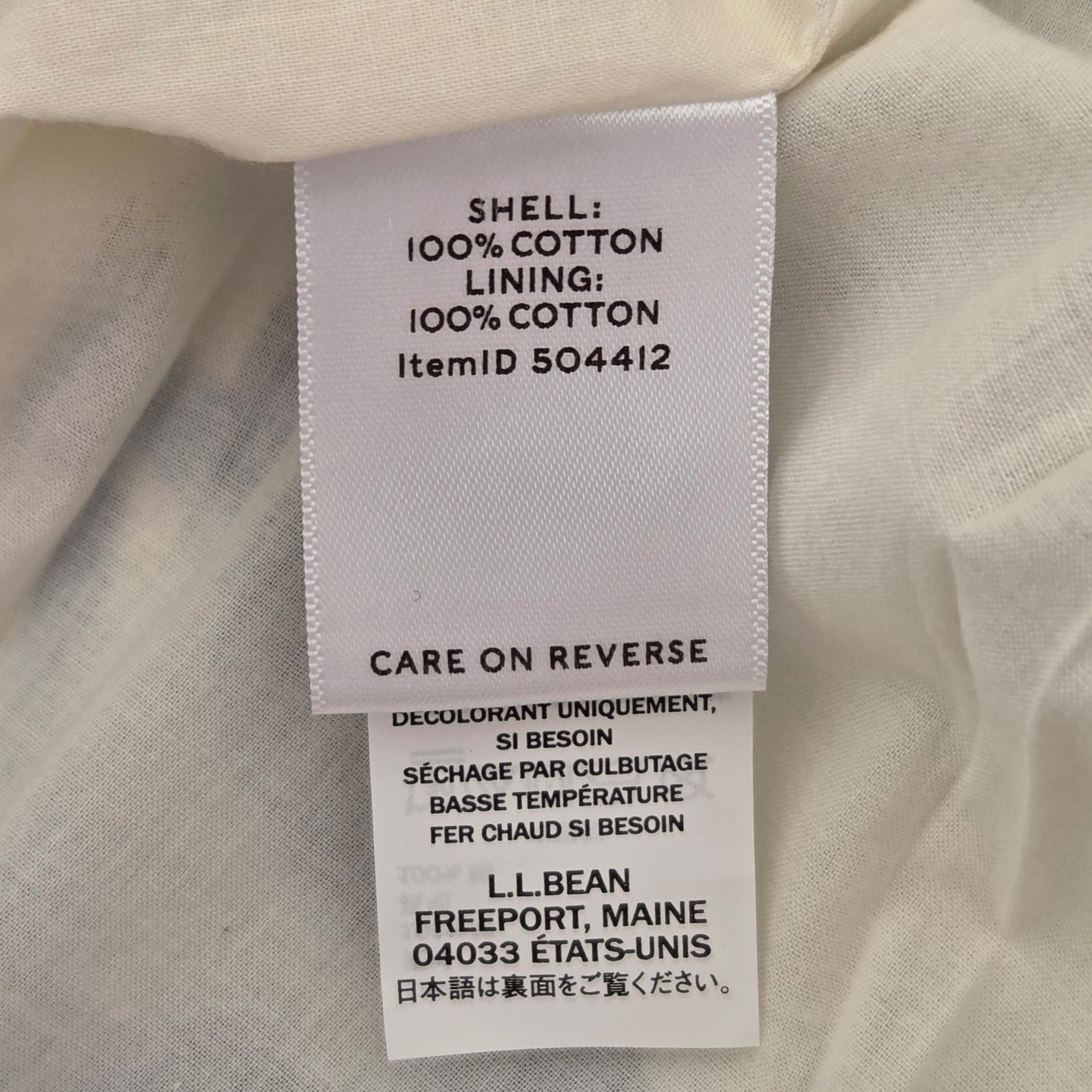 LL Bean Signature Blue White Crane Bird Print Linen Cotton Belted Dress NWT 4