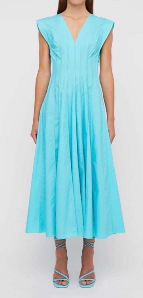 SCANLAN THEODORE French Seam Parachute Midi Dress Blue Size 10
