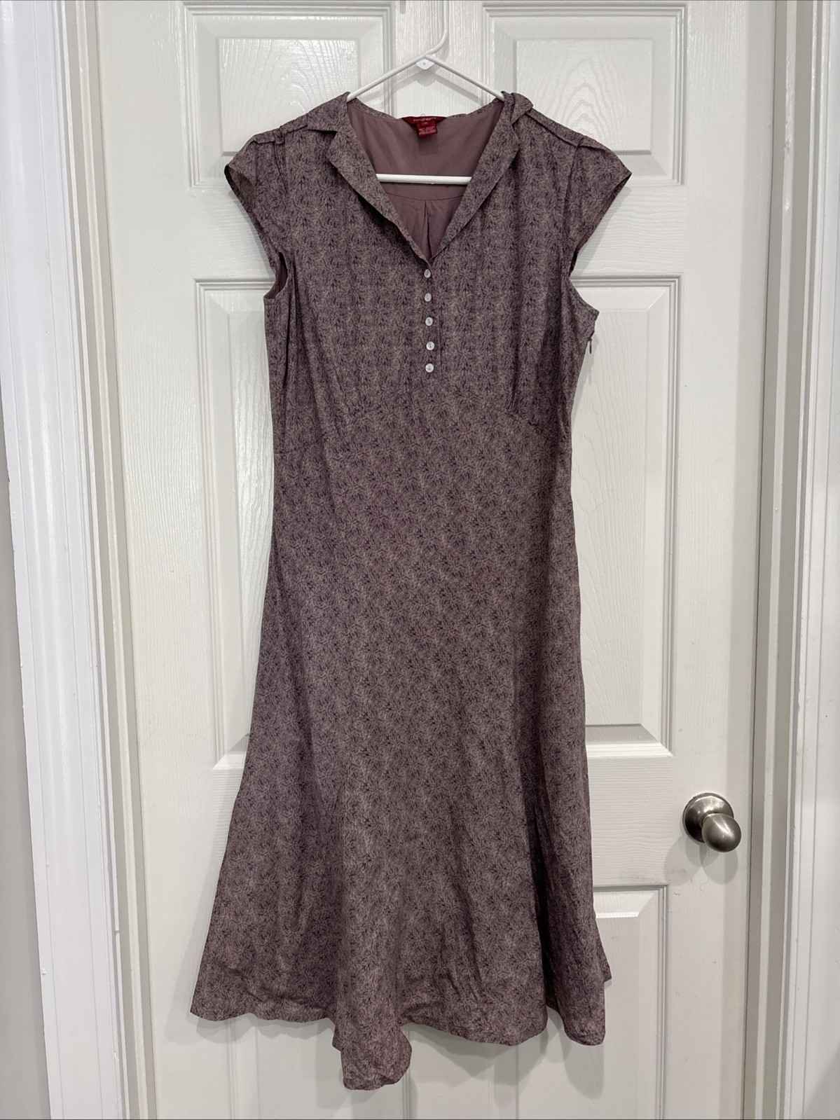 SUNDANCE Women’s Dress Mauve purple floral empire midi Cottagecore Prairie Sz 10