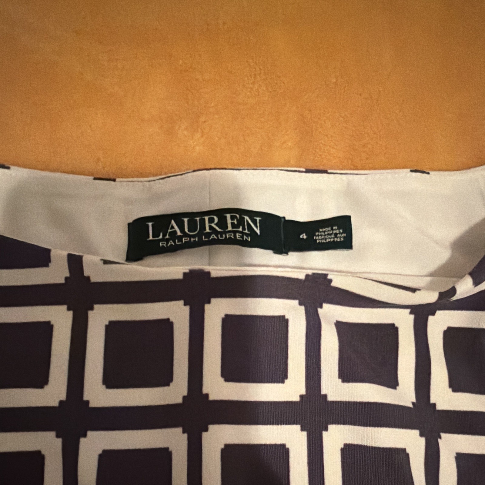 Lauren Ralph Lauren Gray Geometric Twist Sheath Long Dress 4 Boat Neck Silk
