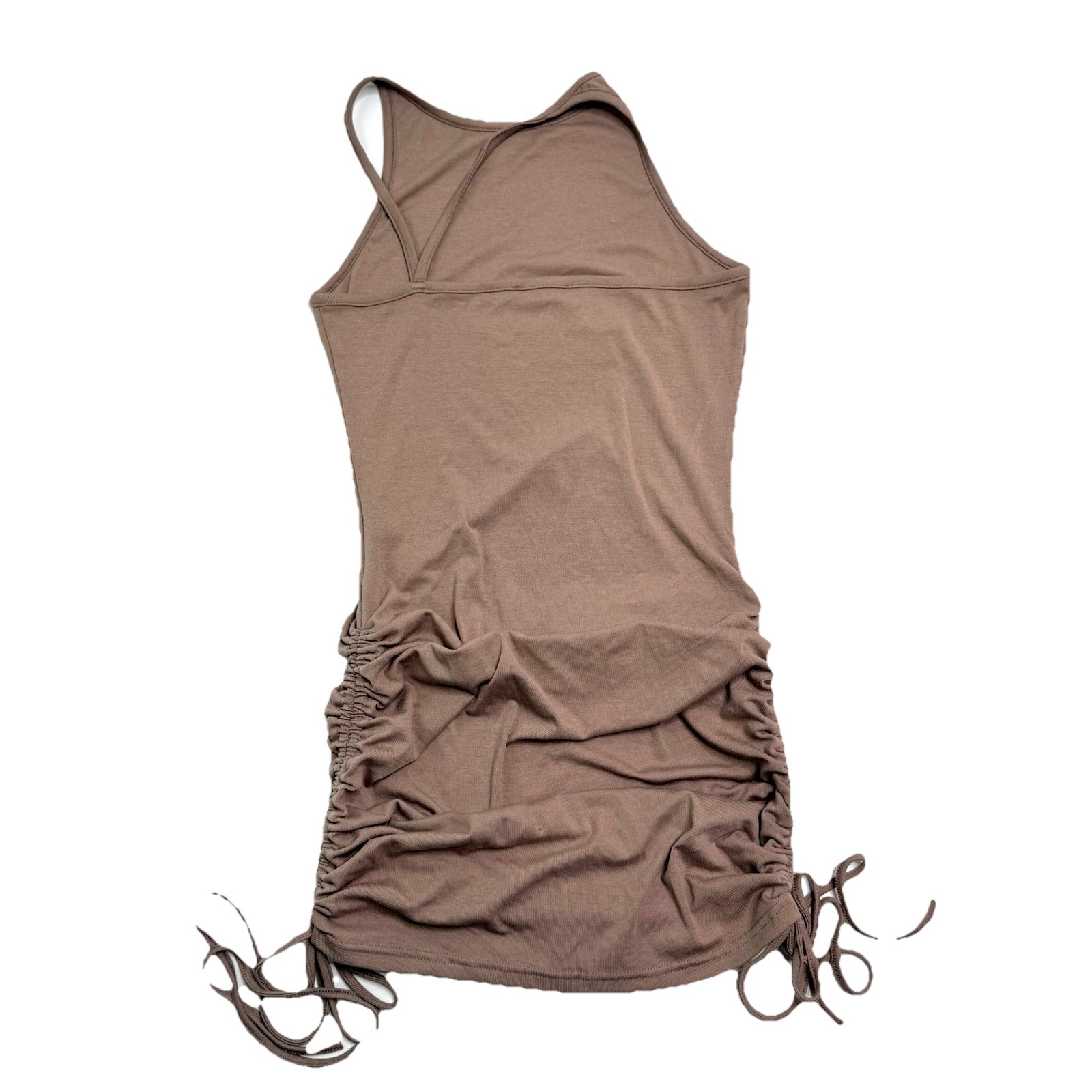 4th and Reckless Mini Dress Sz M Tan Megan Jersey Side Gather Dress Mocha Ruched