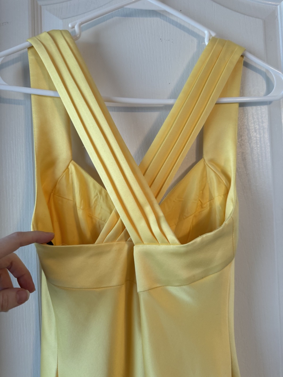 Women’s Calvin Klein Yellow A Line Formal Criss Cross Back Midi Size Small