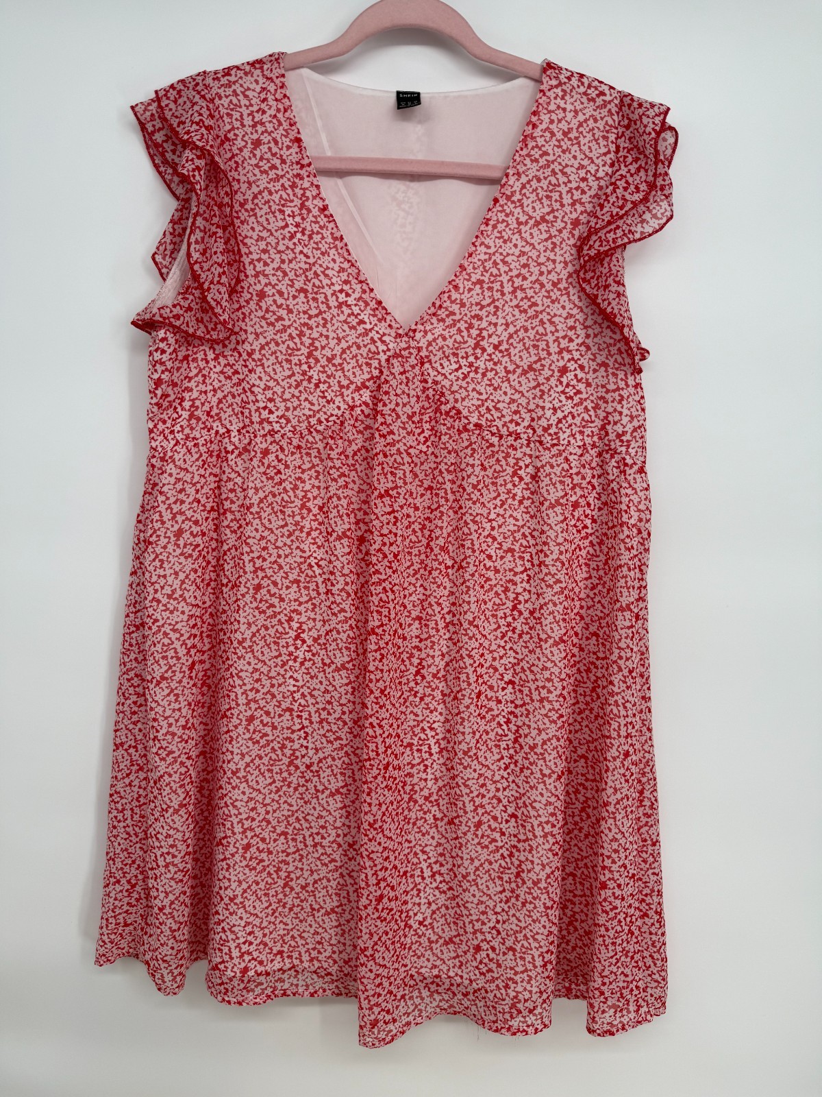 SHEIN Medium Women’s Dress Red And White Floral