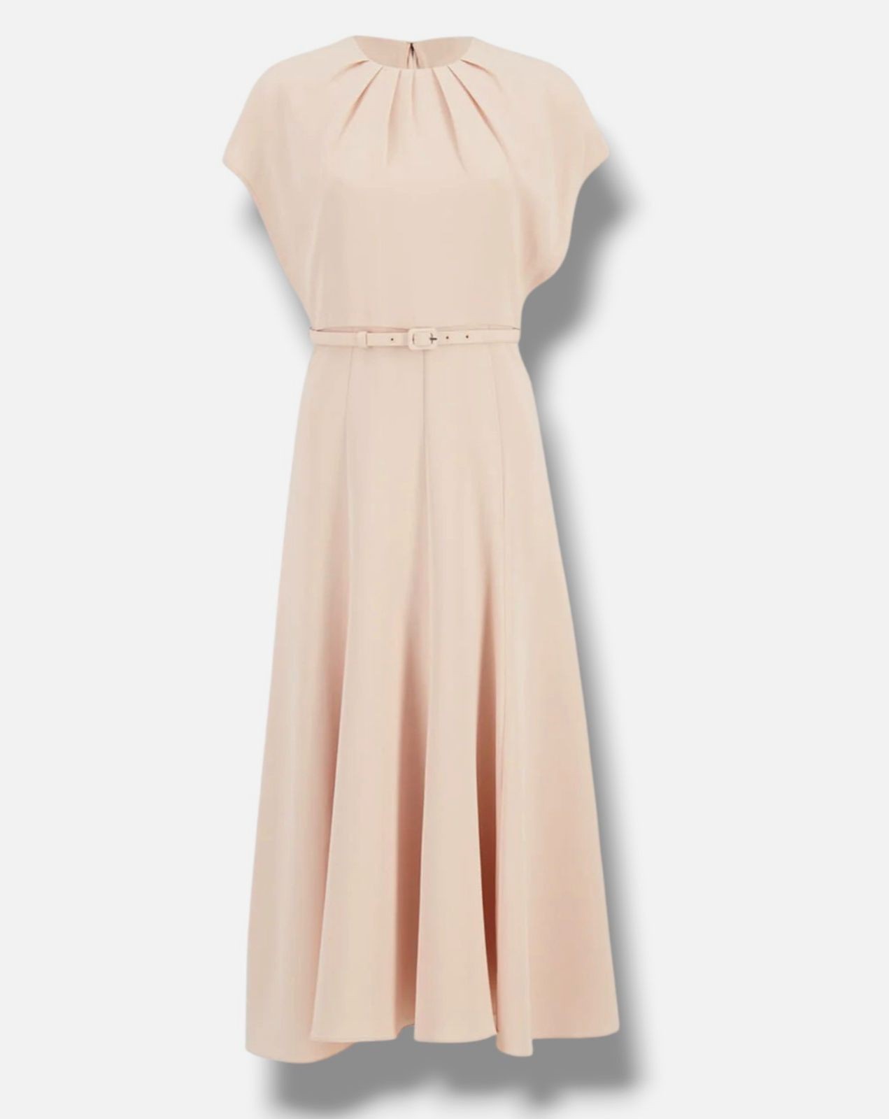 Roland Mouret Women’s Pink Nude Cady Flared Cape Midi Dress Size 4