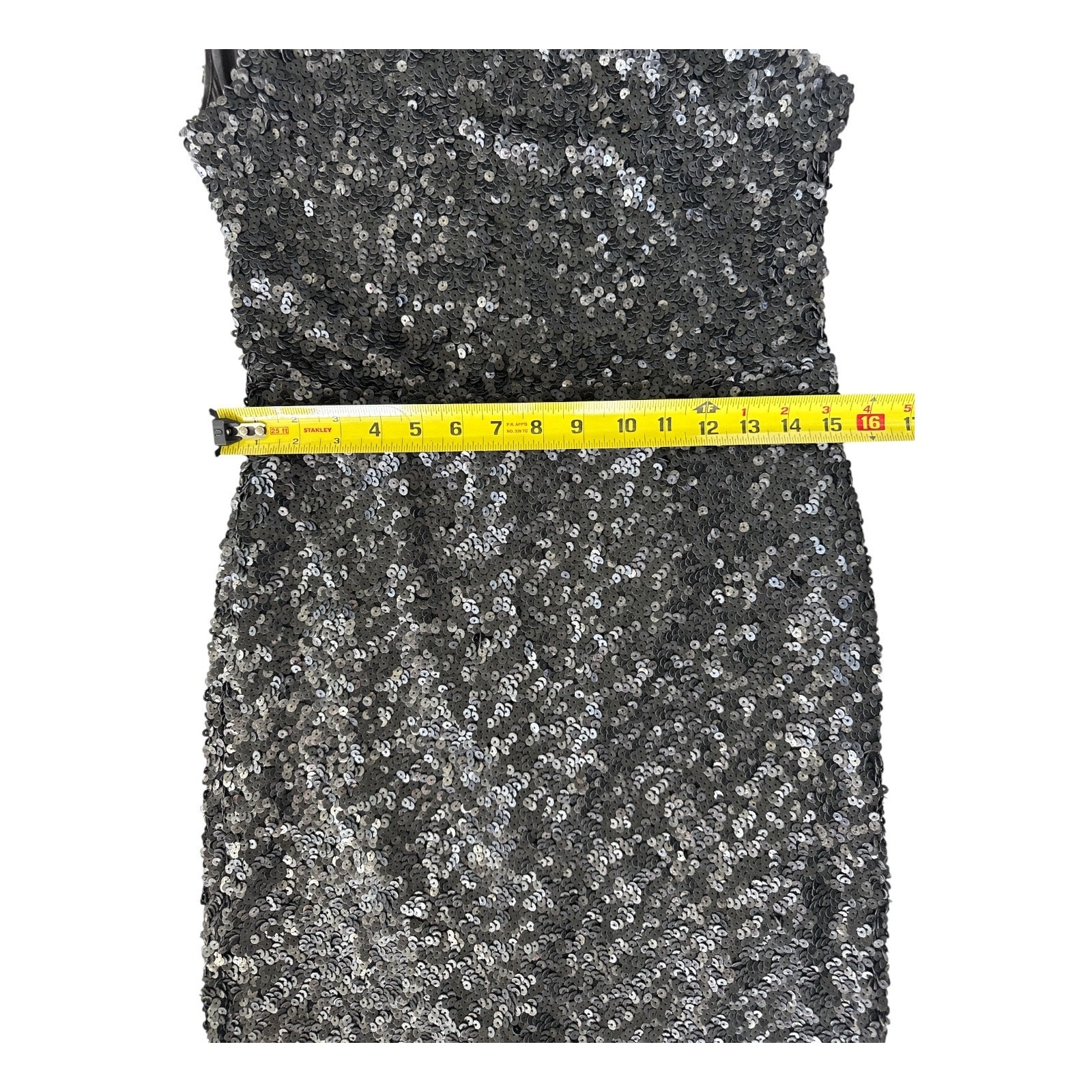 Rachel Zoe Sequin Open Back Sheath Mini Dress 10 Black Cap Sleeve