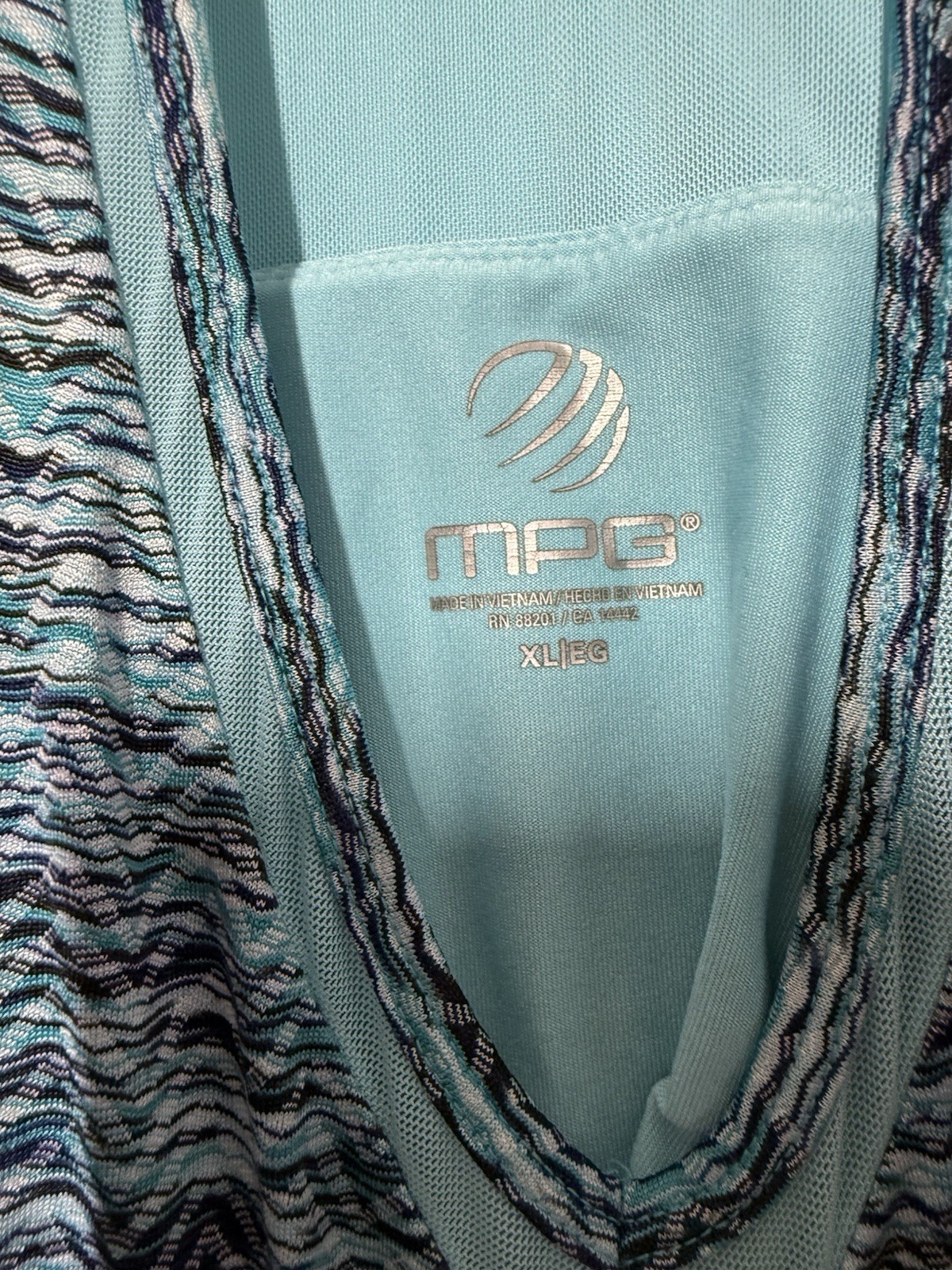 MPG Active Tank Dress Racer Back Size XL Summer Sleeveless Pullover Shift Blue