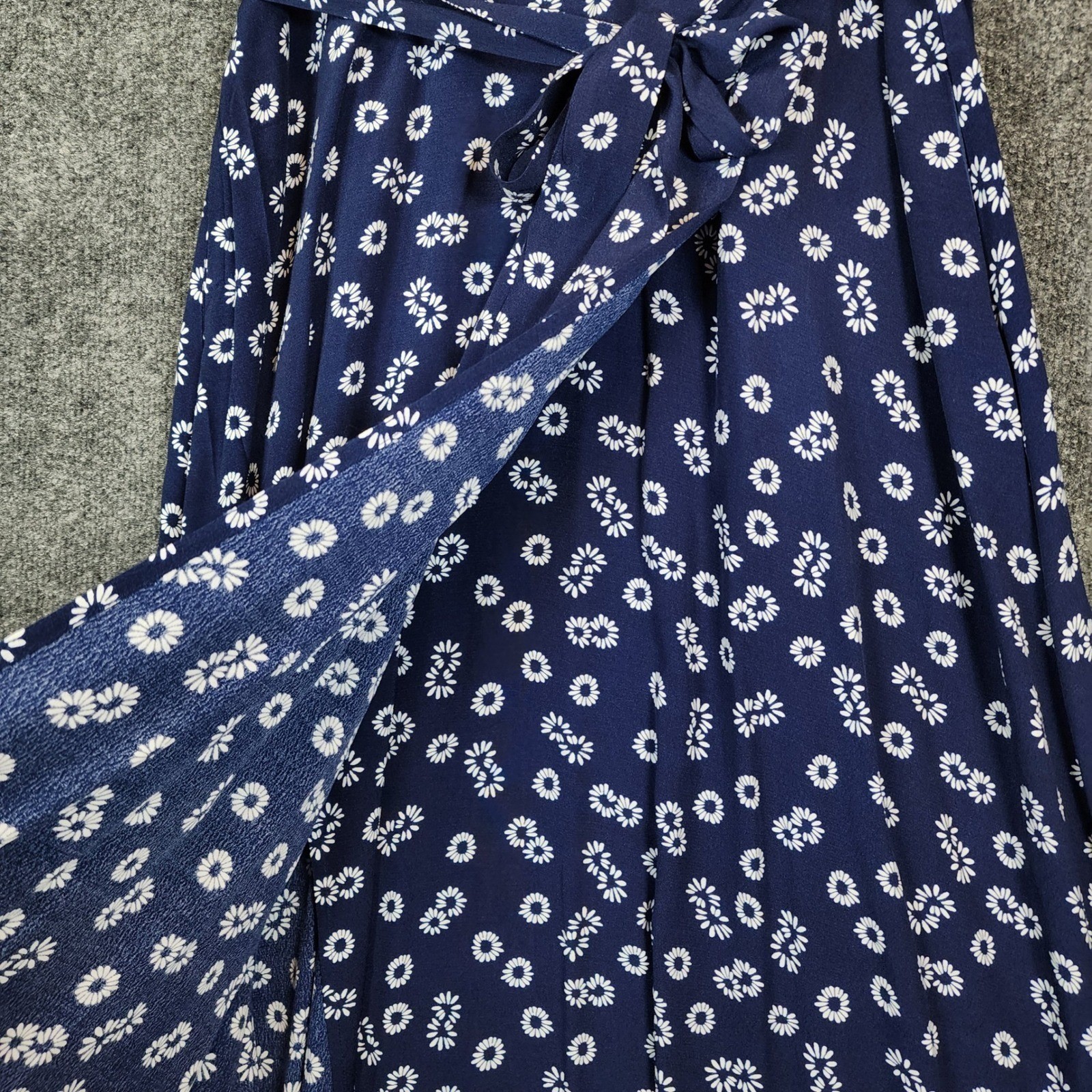 Talbots Daisy Floral Viscose Tie Waist Midi Fit & Flare Dress Women’s Size 8
