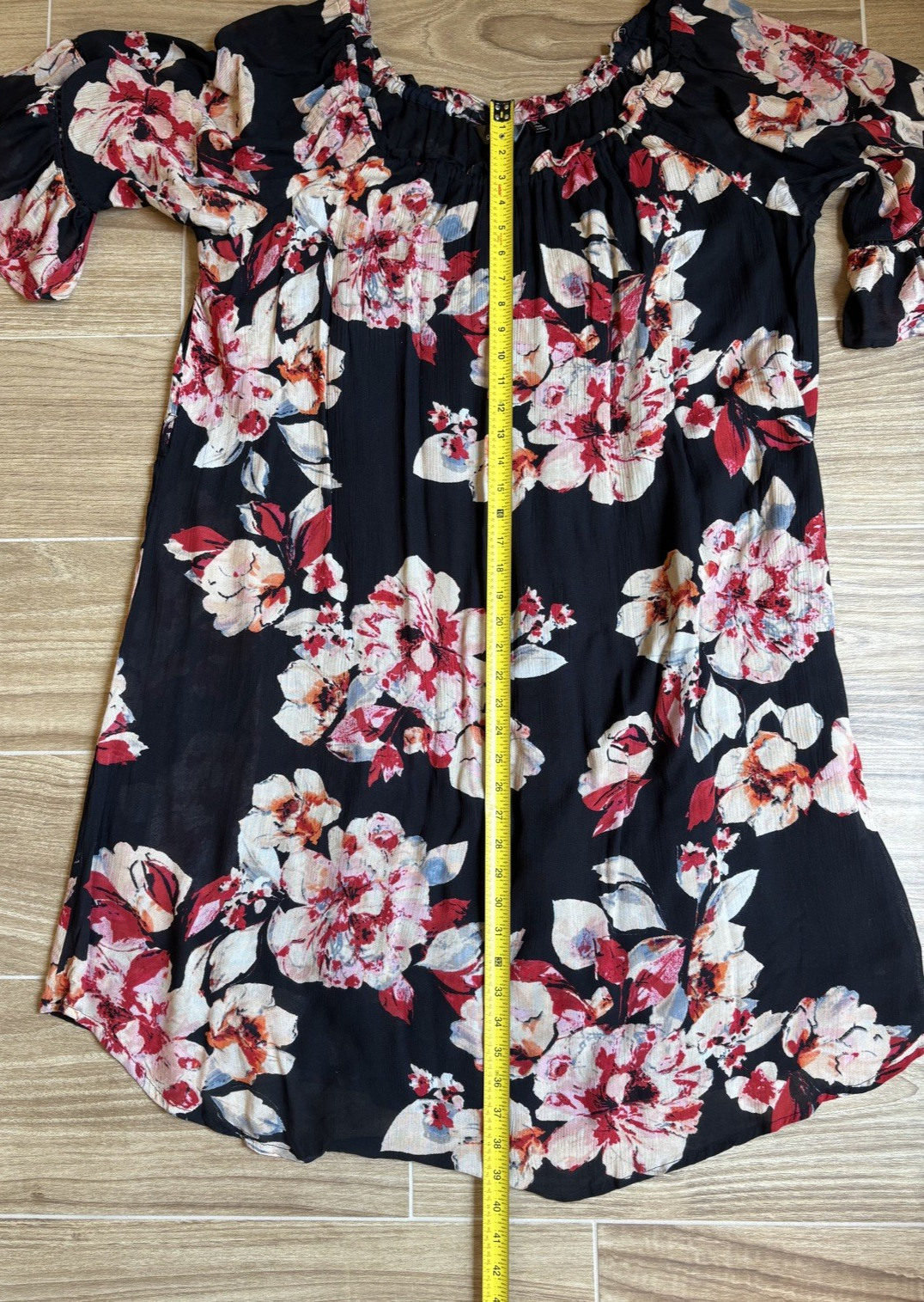 Mlle Gabrielle Black Romantic Flowy Garden Party Dress 3X Feminine Boho Peasant