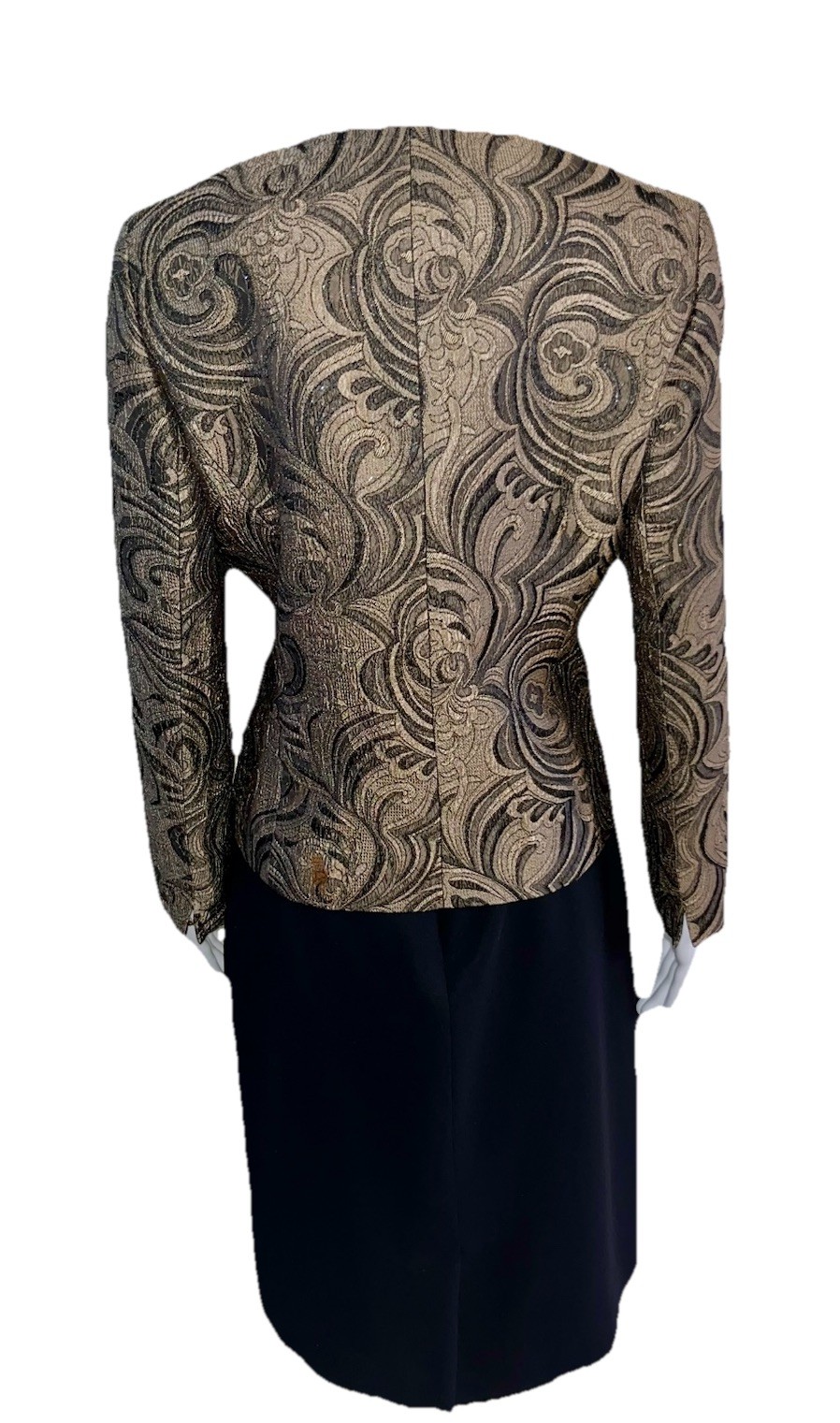 Kasper Brown Blazer & Black Casual Corner Dress Suit Size 8 Mixed Separates