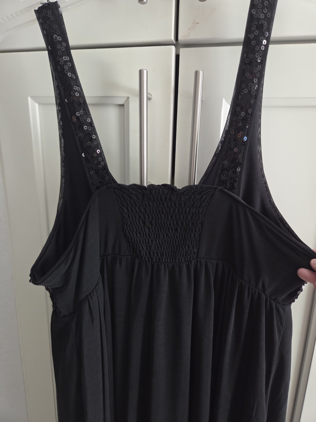 NWT Apt. 9 Women’s Baby Doll Sequence Black Dress Large, Fully Lined, Sleeveless