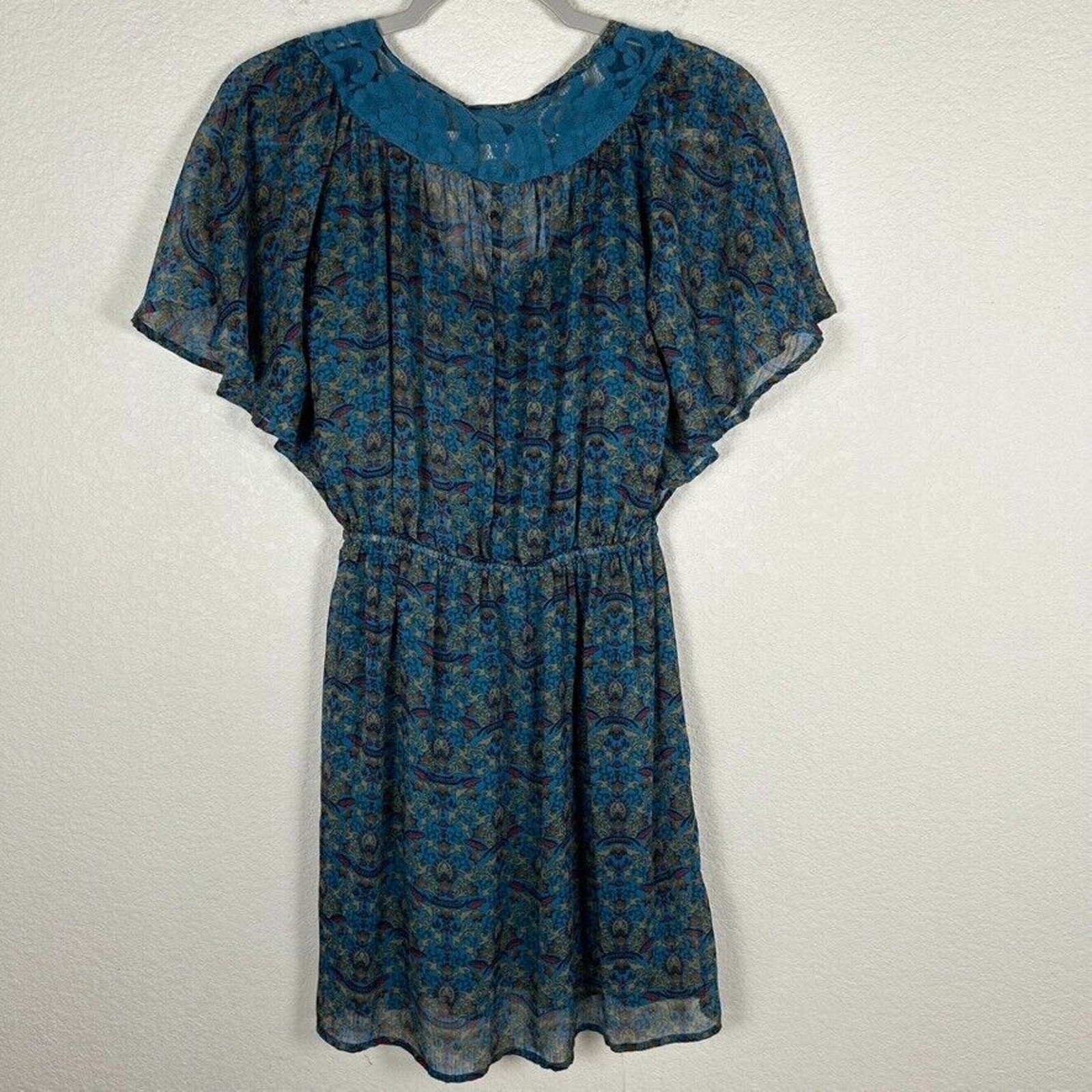 Xhilaration Women’s Sz S Babydoll sheer mini dress/tunic Fairy Hippie Bohemian