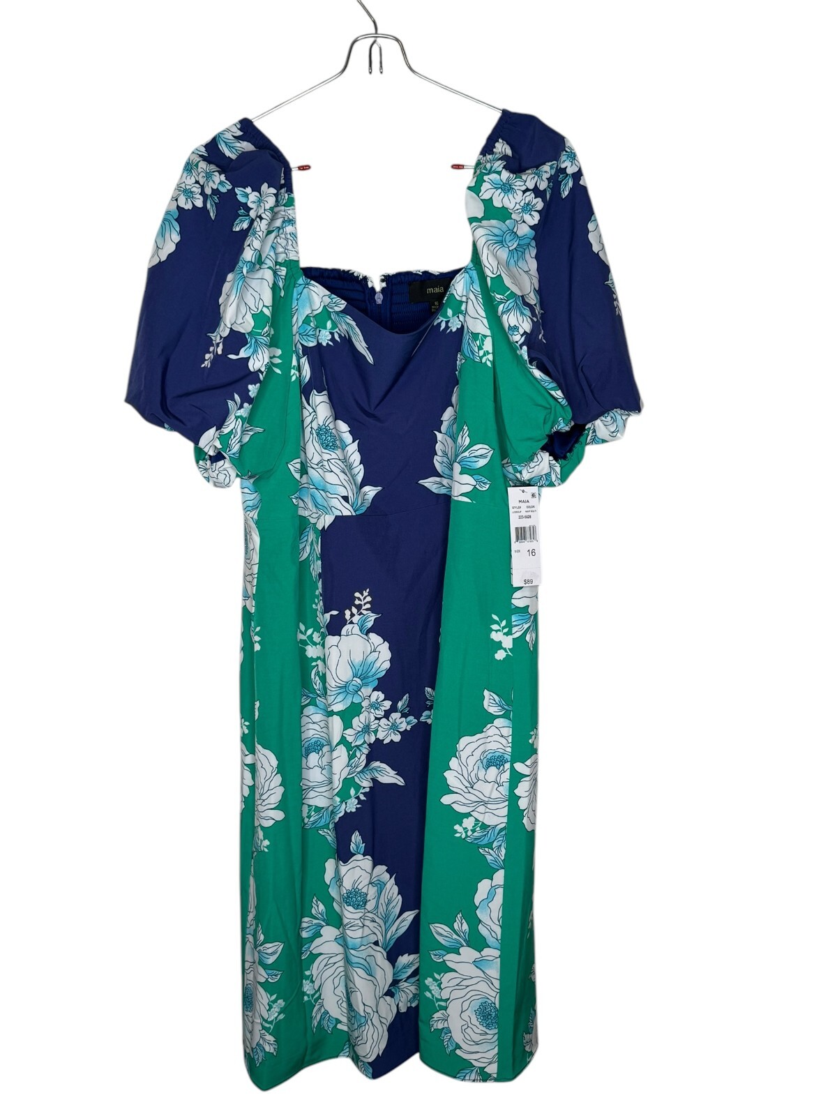 Maia Women’s Dress Midi Floral Print Off Shoulder Shirred Hem Multicolor 16 NWT