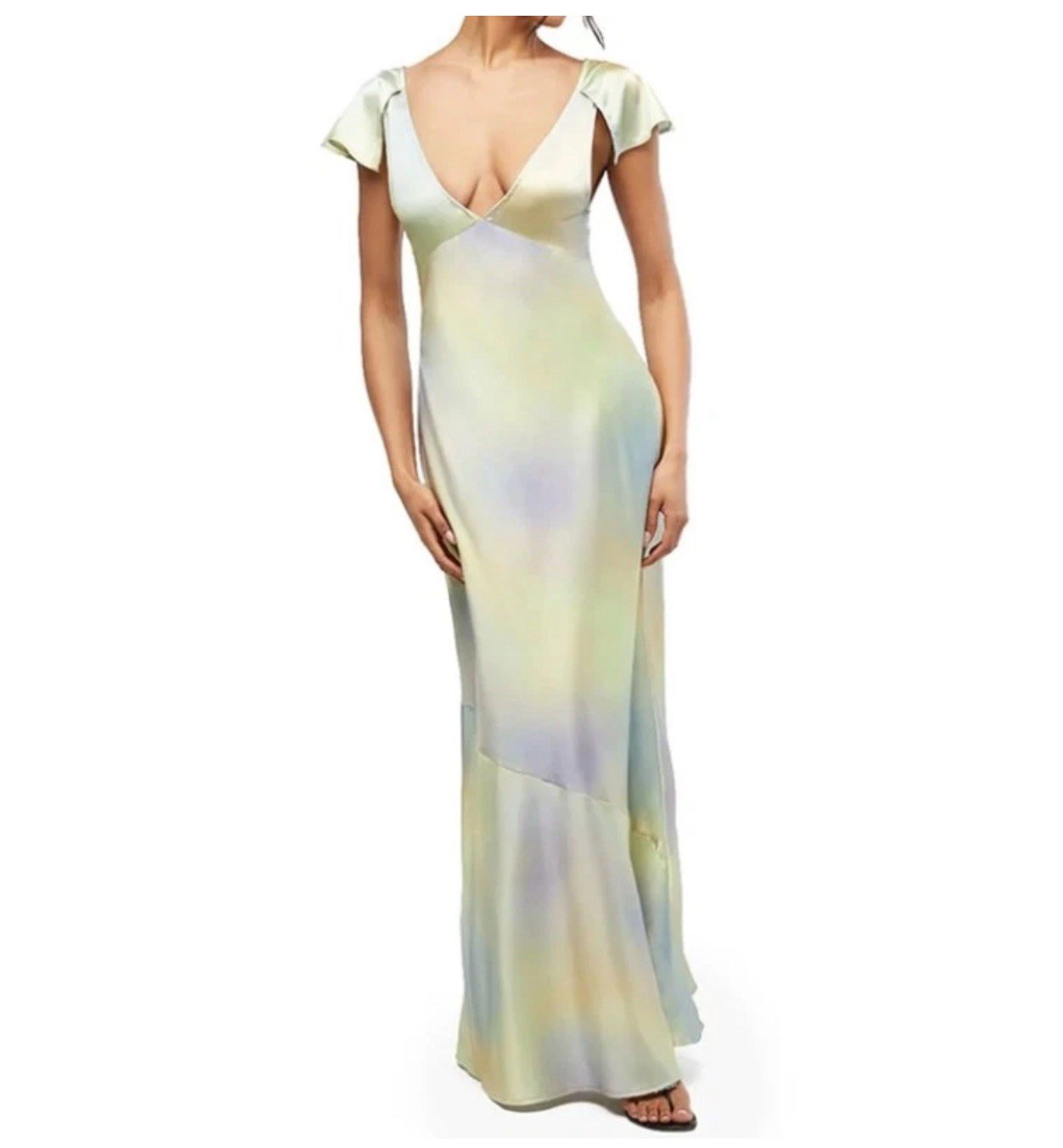 WEWOREWHAT Multicolor Silky Charmeuse Midi Slip Dress Women’s Size 00 Cocktail