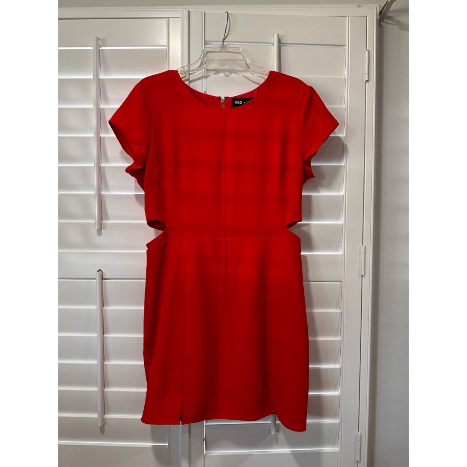 NBD x Naven Red Cutout Mini Dress Large NWT Cocktail Revolve Flame Scarlet Party