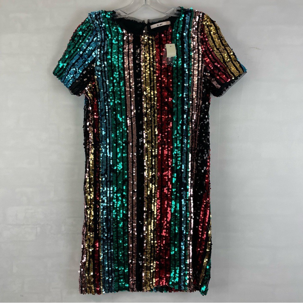 Francesca’s Mi Ami Multi Color Sequin Party Dress Size Small NEW