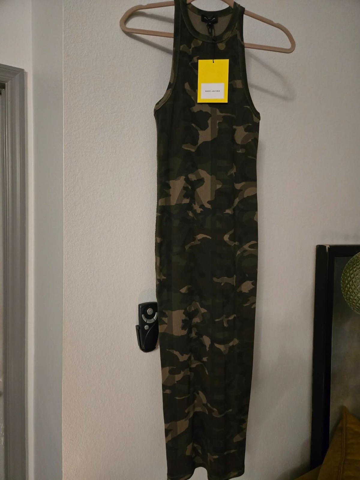 Marc Jacobs camouflage bodycon tank midi dress SMALL
