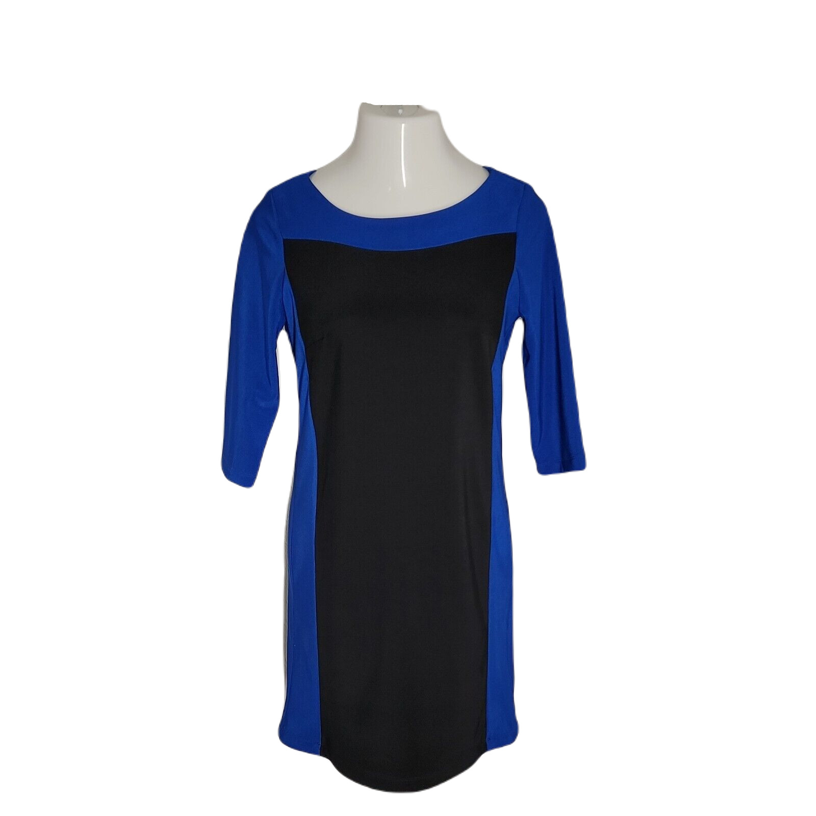 AB Studio Cute Classy Sheath Dress ~ Sz 6 ~ Blue & Black ~ Knee Length