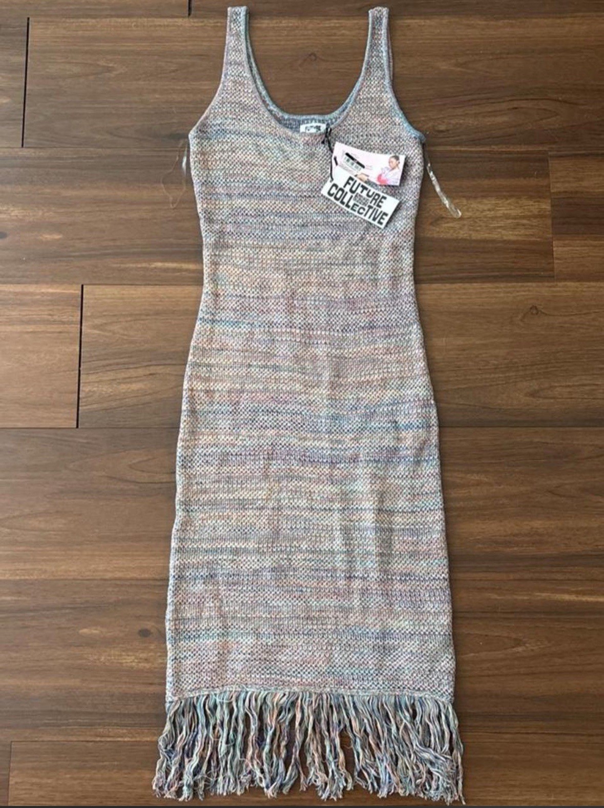NEW Future Collective X Alani Noelle Women’s Crochet Fringe Multicolor Dress