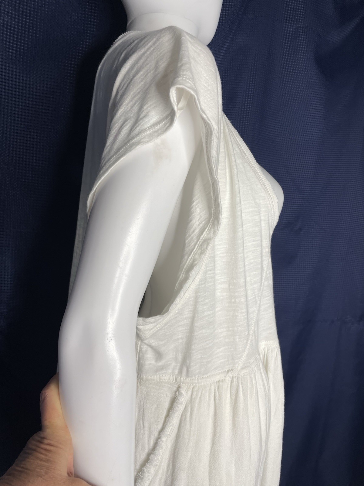 Daily Practice by Anthropologie Valensole Dress White Cotton Large Pockets Lined