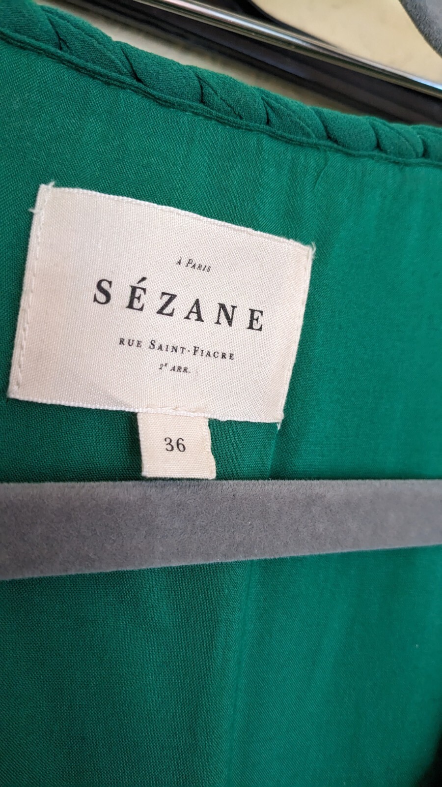 sezane florencia dress green 36 us 4