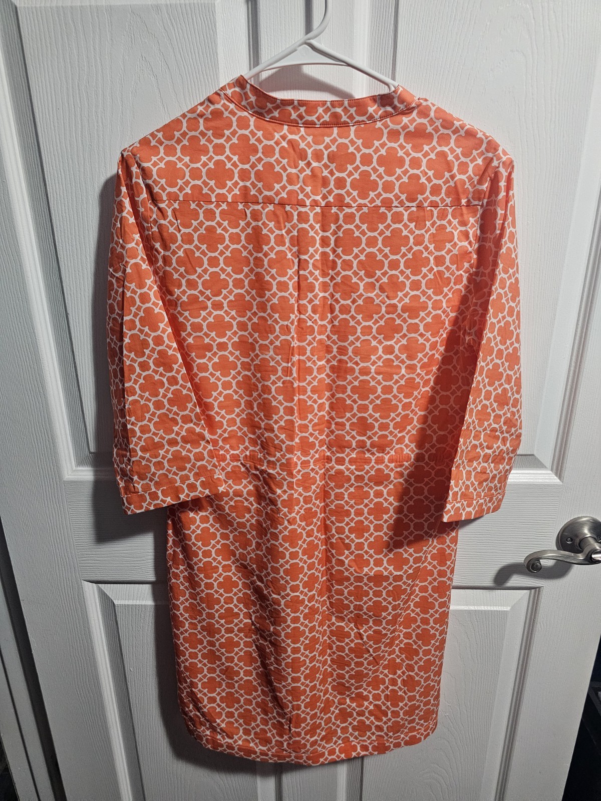 Peter Millar Longsleeve Dress Drawstring Pockets S Orange & White