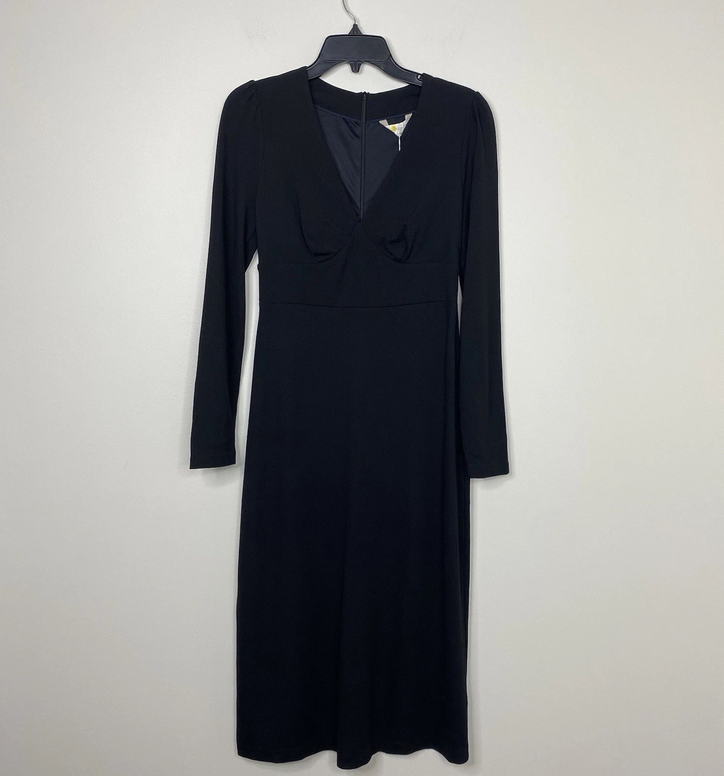 Boden V-neck Long Sleeve Classic Column Jersey Knit Midi Dress Size 4