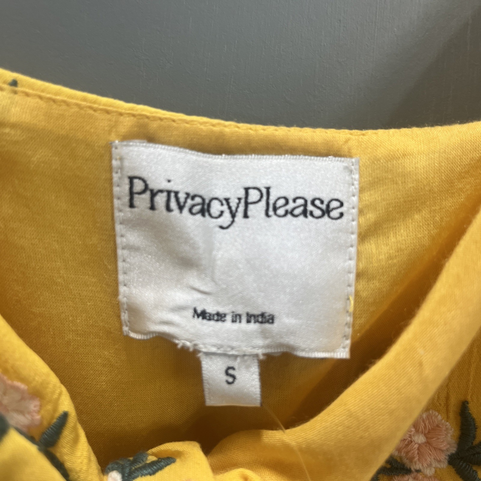 Privacy Please Yellow Flowery Midi Strappy Dress Womens Size S