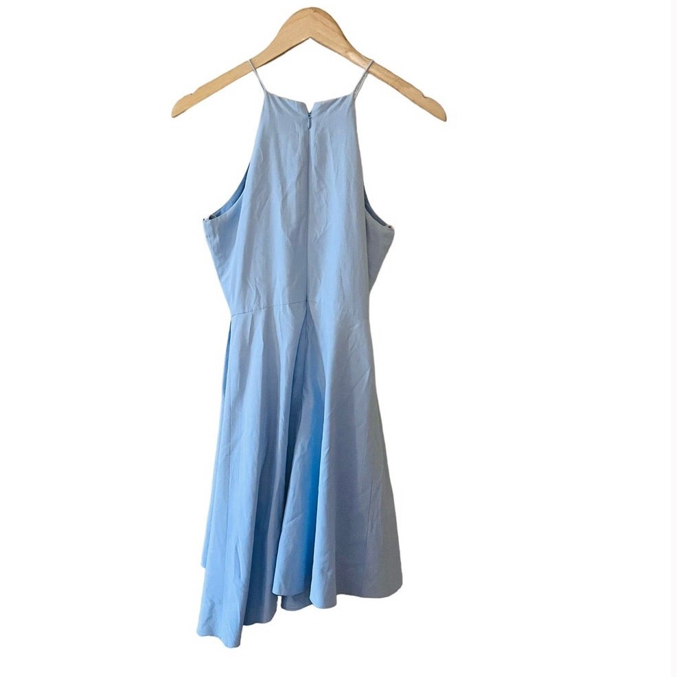 J.O.A High Neck Spagetti Strap Pleated Dress Size S Small Blue