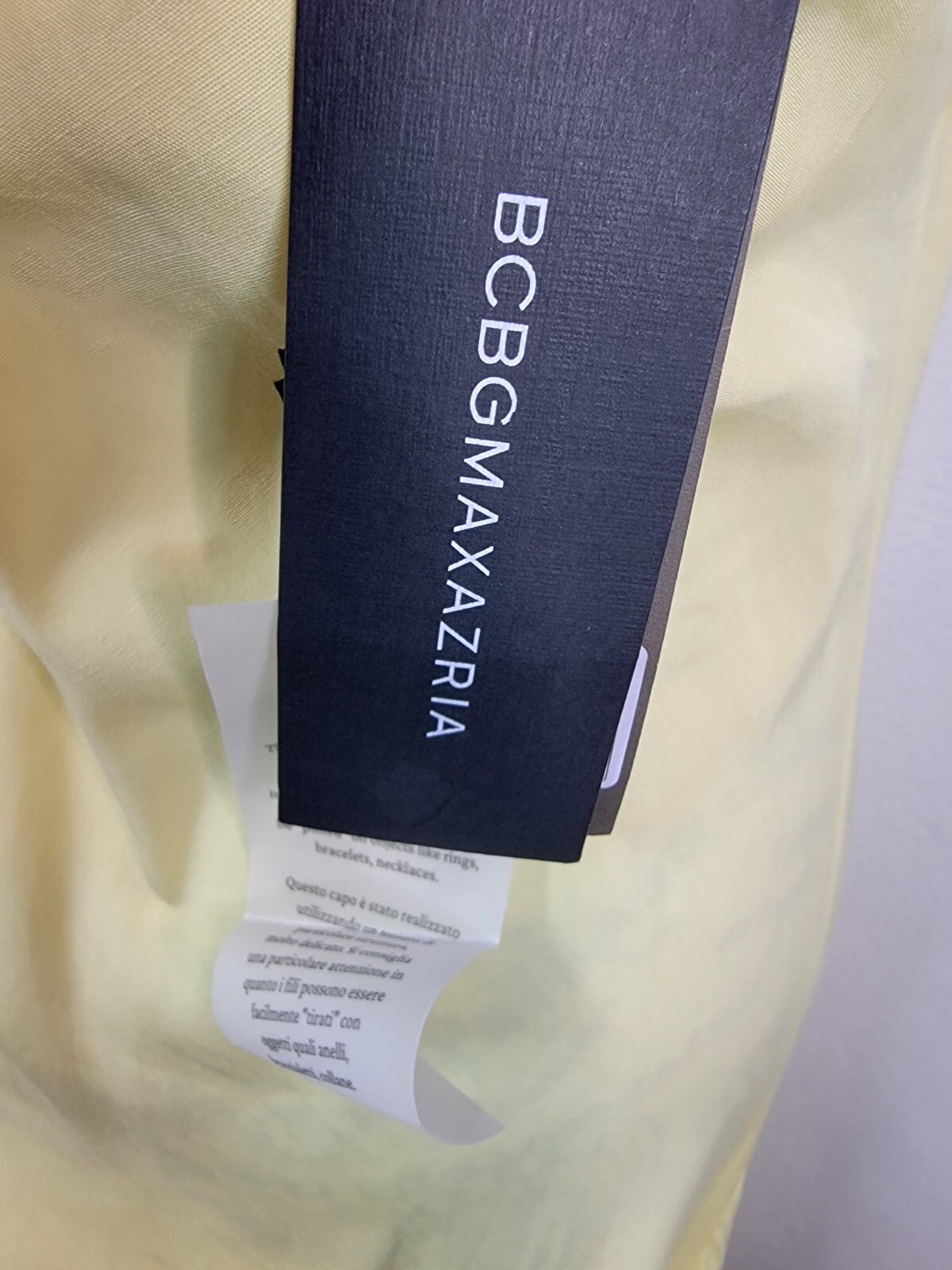 Bcbg Max Azria Iris Yellow Slip Maxi Dress Sz Small EU 40 V Neck Long Nwt