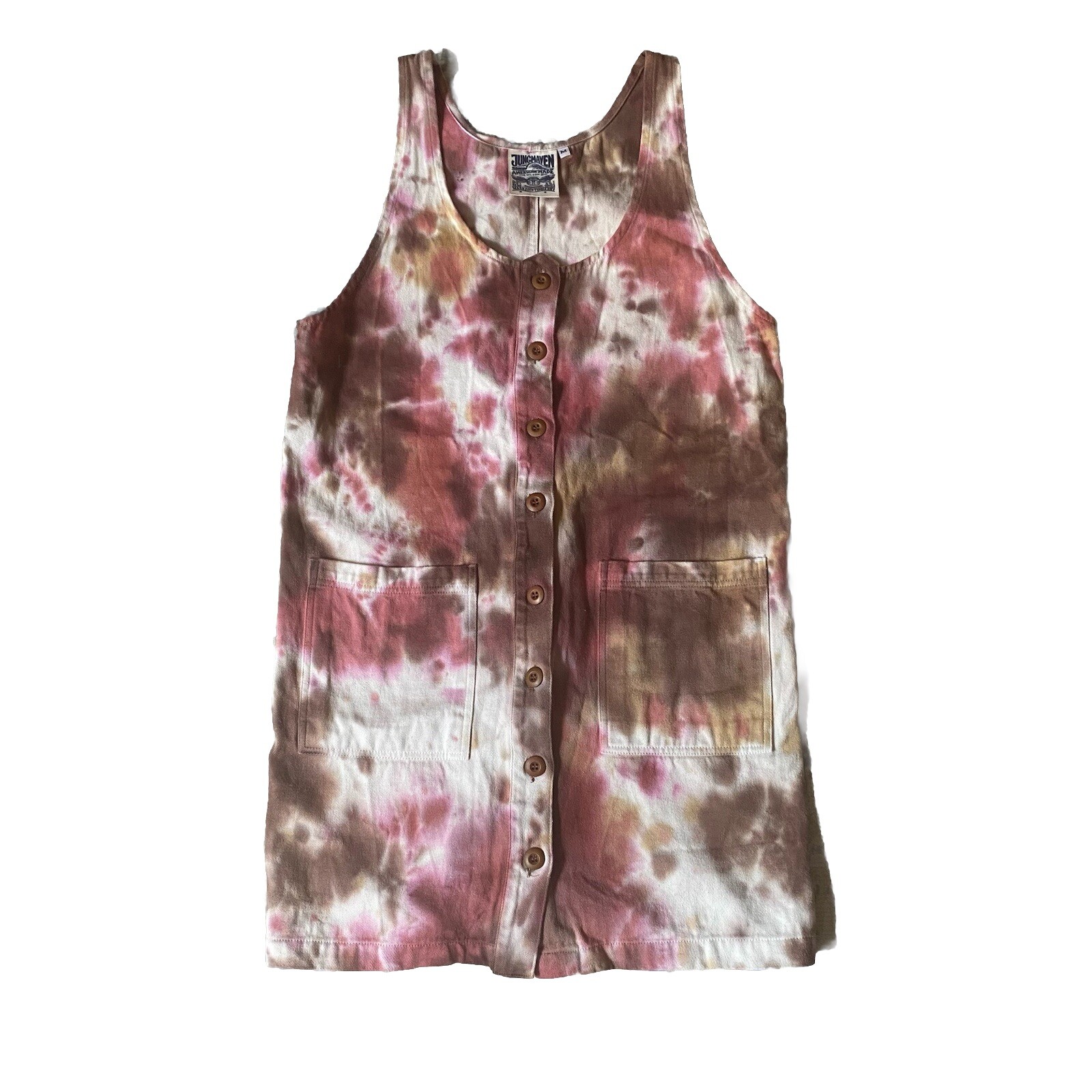 Jungmaven Hemp Organic Cotton Denim Jumper Dress Tie Dye Medium