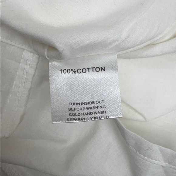 NWOT Sabo Minna Button-Up Ruched Balloon Sleeve Mini Dress White 6