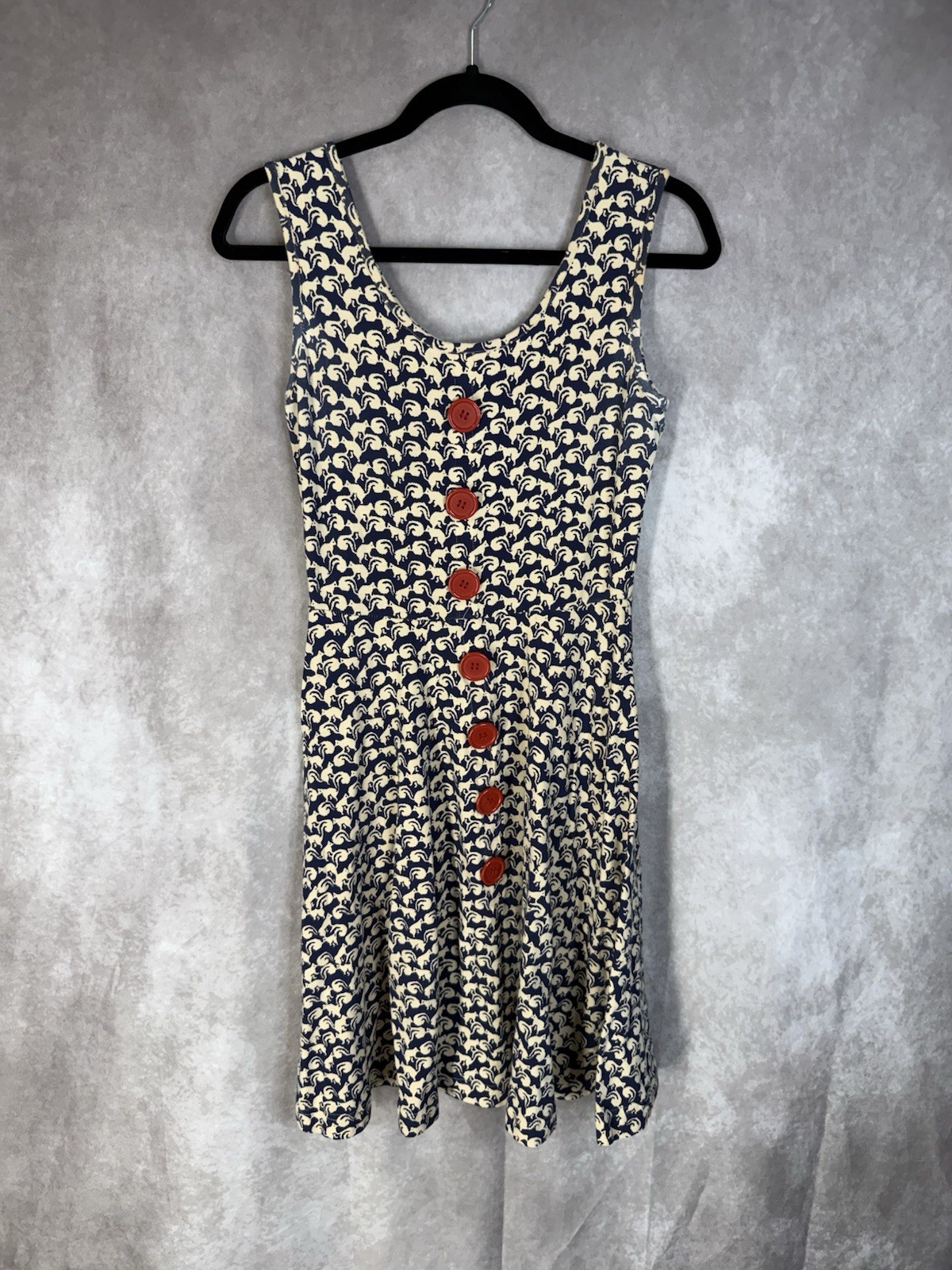 Effie’s Heart Fit & Flare Squirrel Tank Dress In Blue Women’s Size S