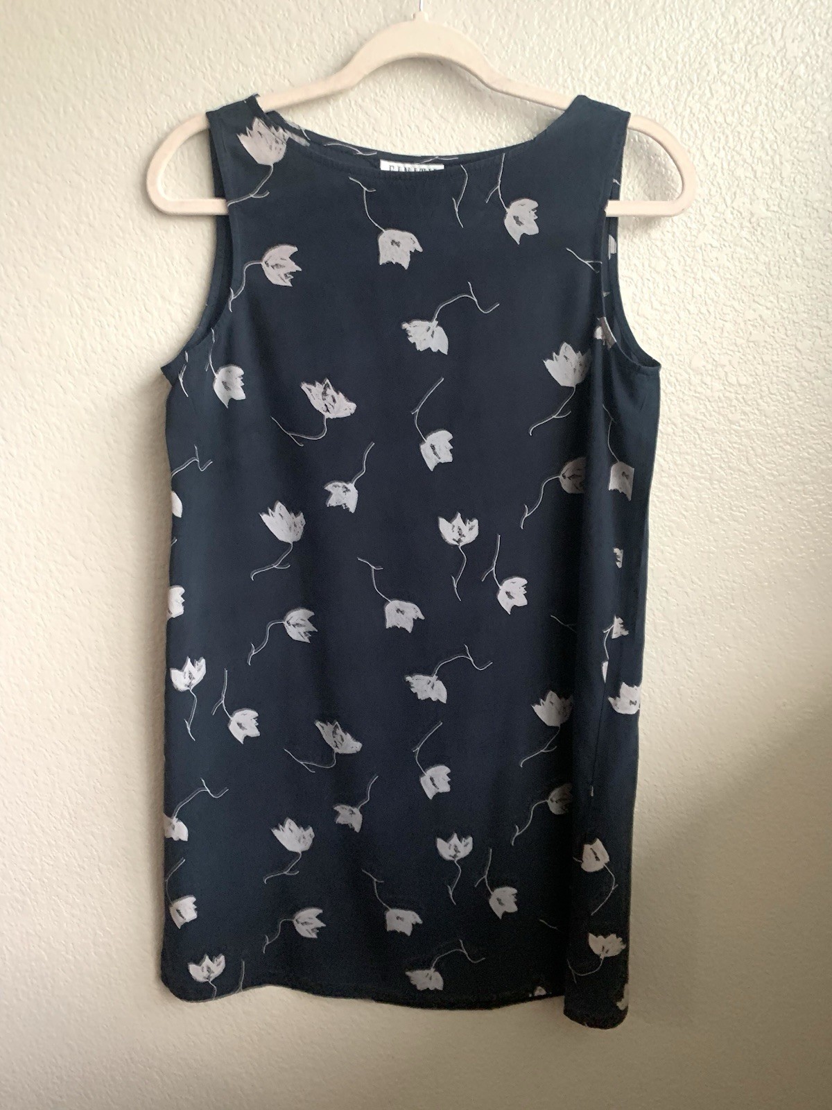 Vintage 90’s Finity Shift Mini Dress Tulip Floral 100% Silk Sz 6