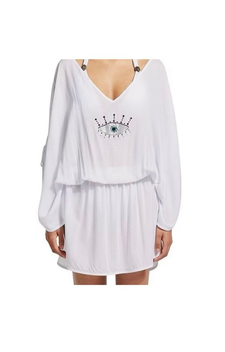 Kurt Geiger London Eye White Women’s Tunic Cove Up Size Medium NWT