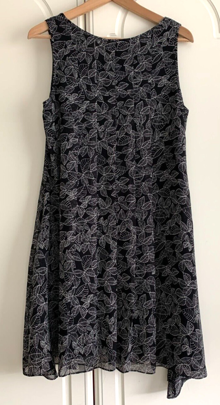 Max Studio Black Sleeveless lightweight Lined Summer Floaty Shift Dress Size M