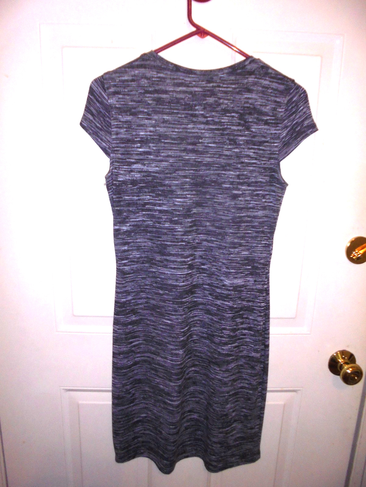 KENSIE BLACK/GRAY/WHITE PULLOVER DRESS CAP SLEEVES SZ SMALL NWOT