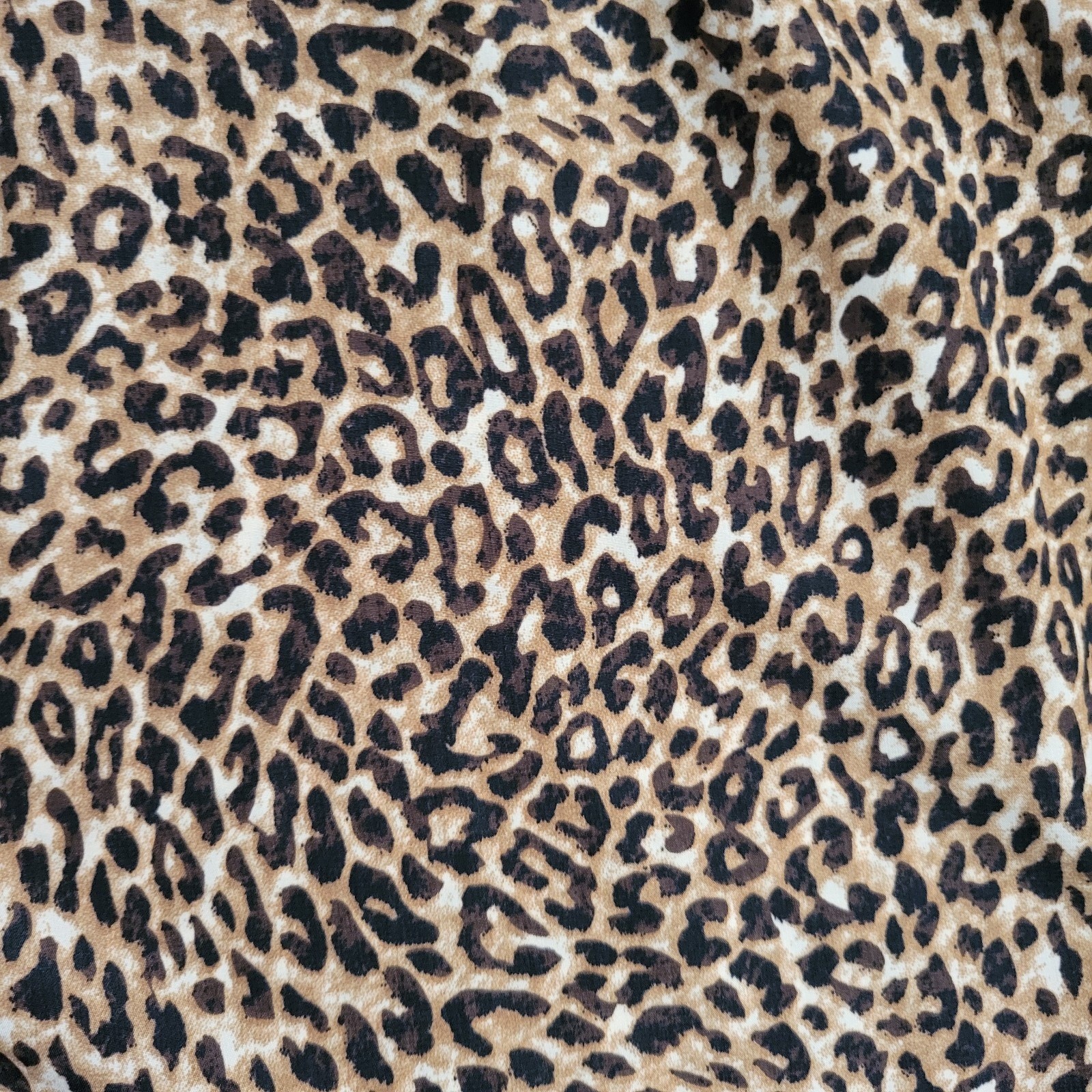 Leopard Animal Print Dress Womens Large Brown Ruffle Tiered Sleeve 90s Mob Wife