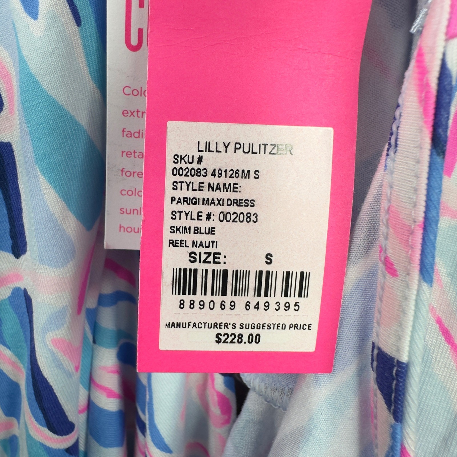 Lilly Pulitzer Parigi Maxi Dress Womens S Blue Pink Reel Nautical Tassel Coastal