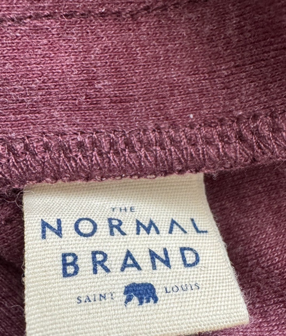 The Normal Brand Puremeso Weekender Dress Size M Burgundy Long Sleeve Crew Neck