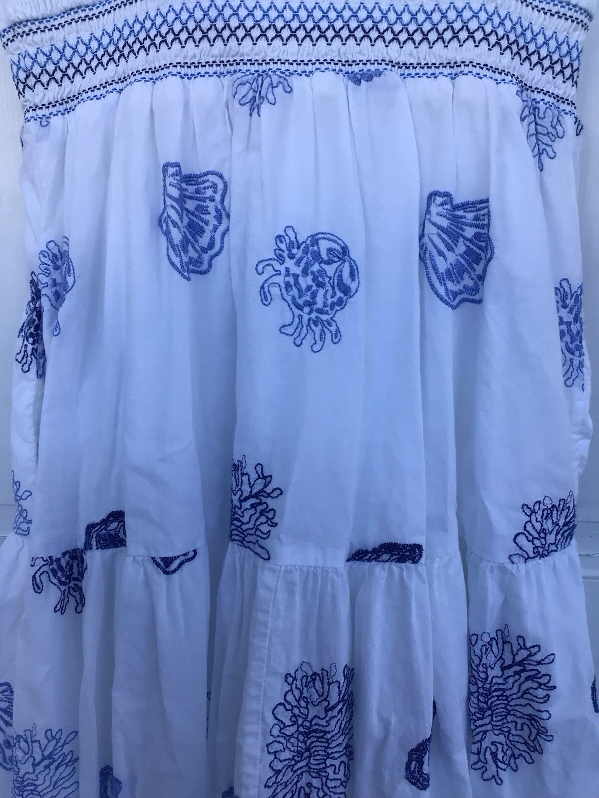 Lilly Pulitzer Sleevless “Zanna” Blue And White Seashell Pattern Maxi dress, 2.