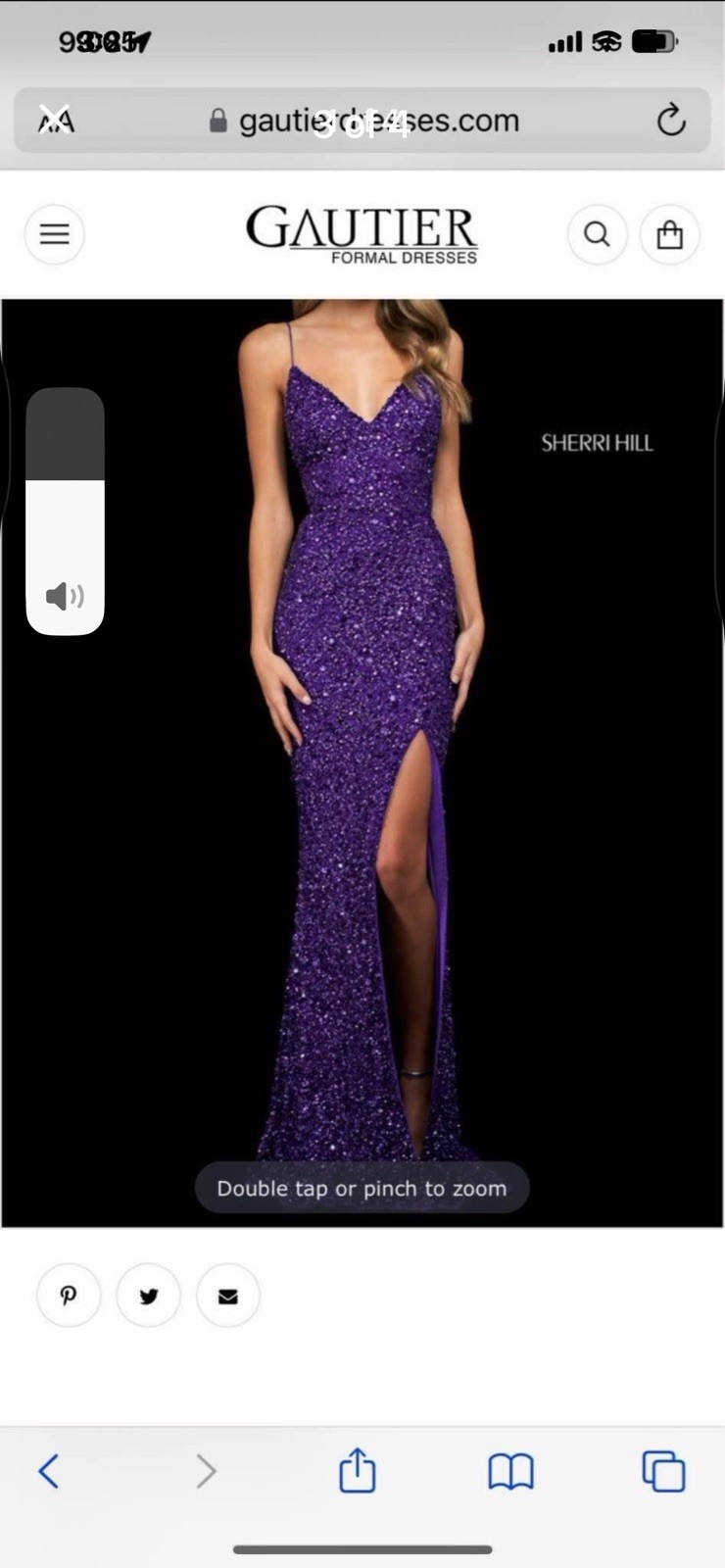 Sherri Hill Purple Sequin Sheath Gown Sweetheart Side Slit Lace Up Size 0